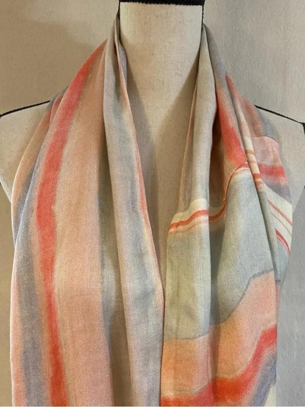 NWT Blank London Anthropologie pink striped Dawn to Dusk infinity scarf
